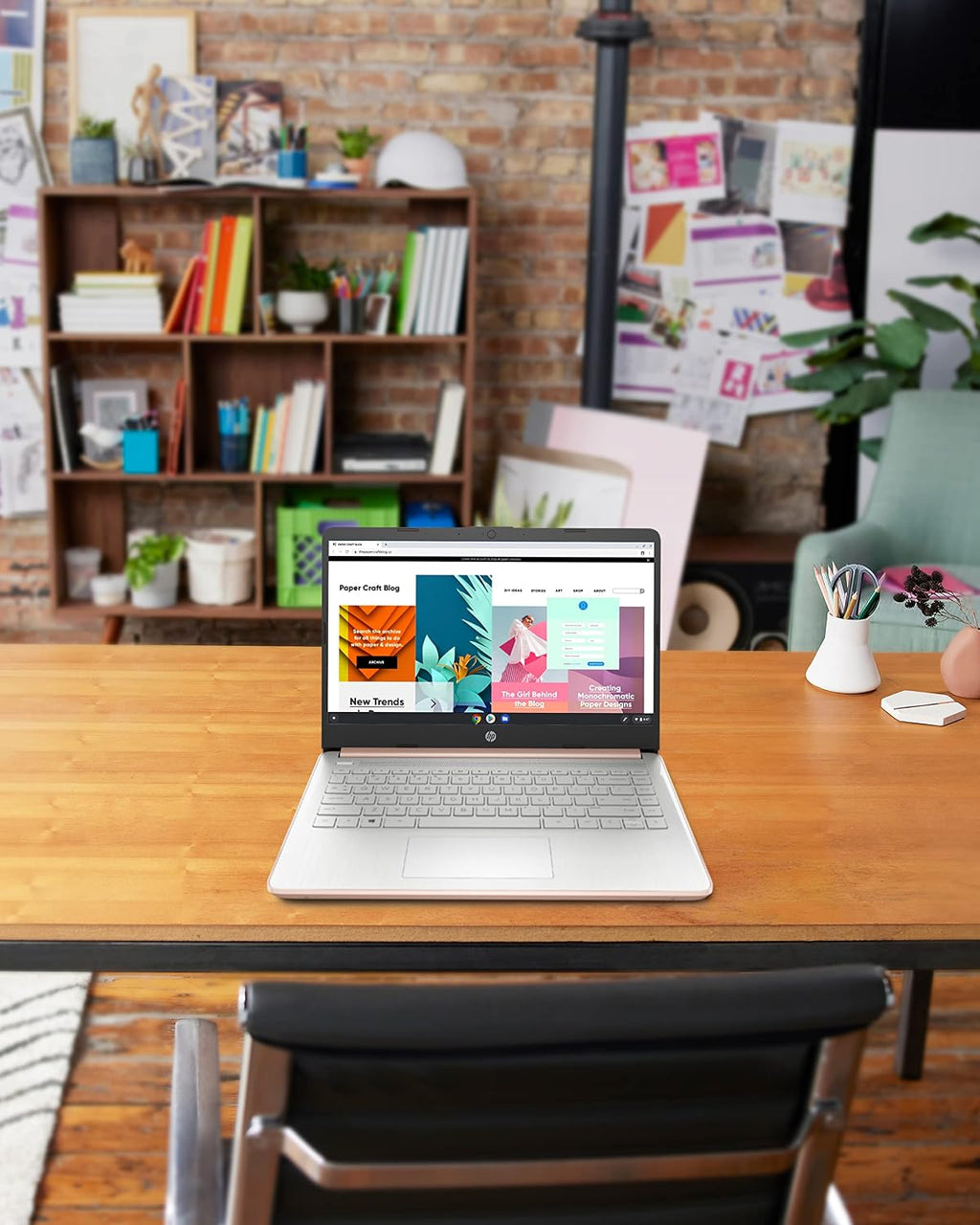 HP 14 Laptop, Intel Celeron N4020, 4 GB RAM, 64 GB Storage, 14-inch HD Touchscreen, Windows 11 Home, Thin & Portable, 4K Graphics, One Year of Microsoft 365 (14-dq0070nr, Pale Rose Gold)