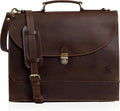 Leather Farm Messenger Bag for Men & Women 16 Inch – Premium Vintage Handmade Laptop Briefcase Satchel, Mens Leather Shoulder Crossbody Bag, Genuine Leather Computer Bag with Adjustable Strap Brown