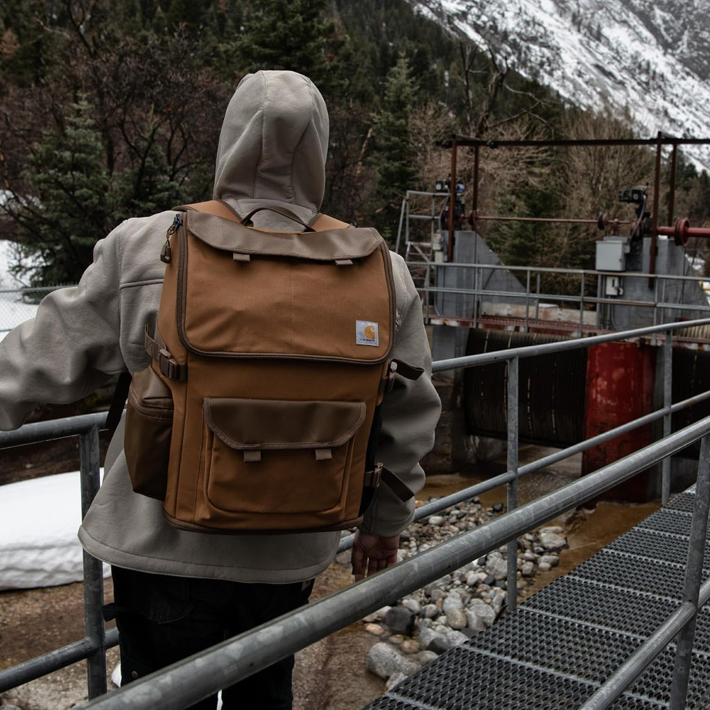 Carhartt 35L Nylon Workday Backpack, Durable Water-Resistant Pack with 15' Laptop Sleeve and Adjustable Shoulder Straps, Carhartt Brown