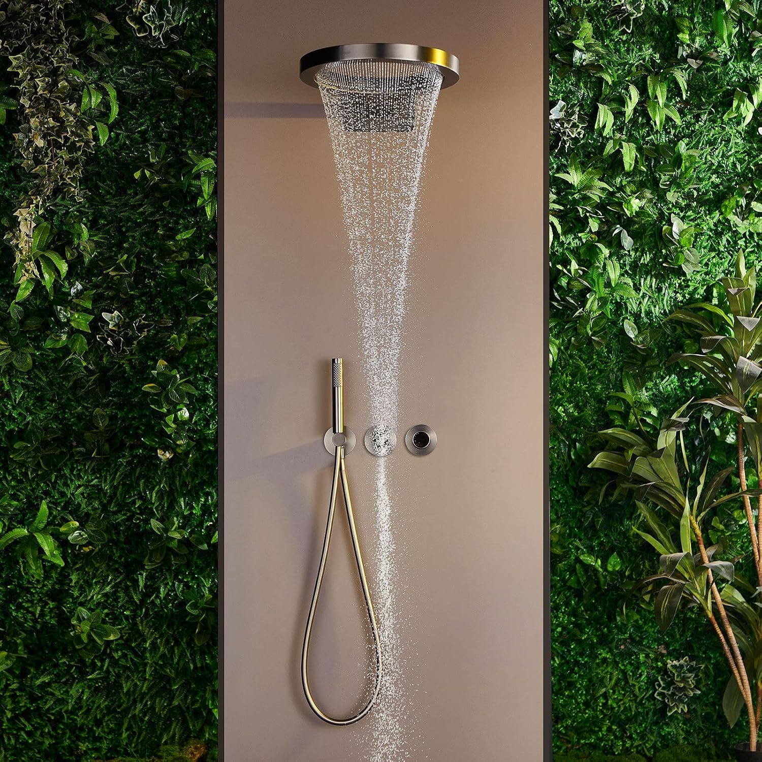 Shower System Concealed, Rain, Waterfall Mode, 3 Functions Shower Set, 12in/30cm Shower Faucet Set, 304 Stainless Steel Round Shower Head, 59ABrass Body, Durable
