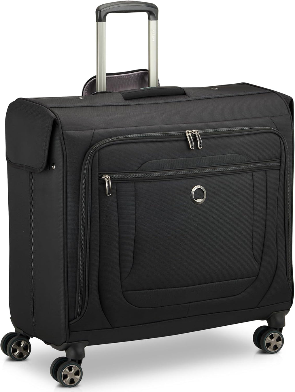 DELSEY PARIS Helium DLX - Rolling Garment Bag with Spinner Wheel - Lightweight Travel Garment Bag - SECURITECH Zip - Suit and Dresses Rolling Travel Bag - Checked Size, Black