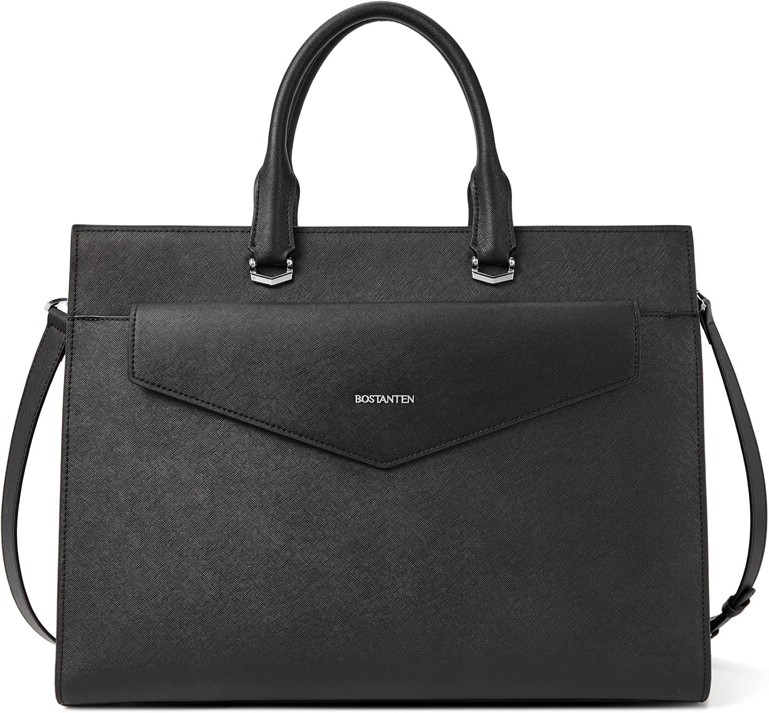 BOSTANTEN Briefcase for Women Laptop Tote 15.6 Inch Genuine Leather Handbag Work Bag Beige