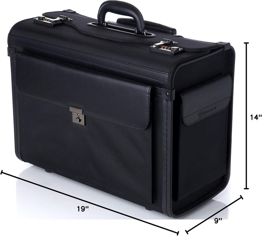 Alpine Swiss Rolling 17' Laptop Briefcase on Wheels Attache Lawyers Case Legal Size