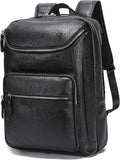 LANNSYNE Full Grain Leather Backpack For Men, 15.6' Leather Laptop Backpack Hiking Travel Bag Camping Rucksack