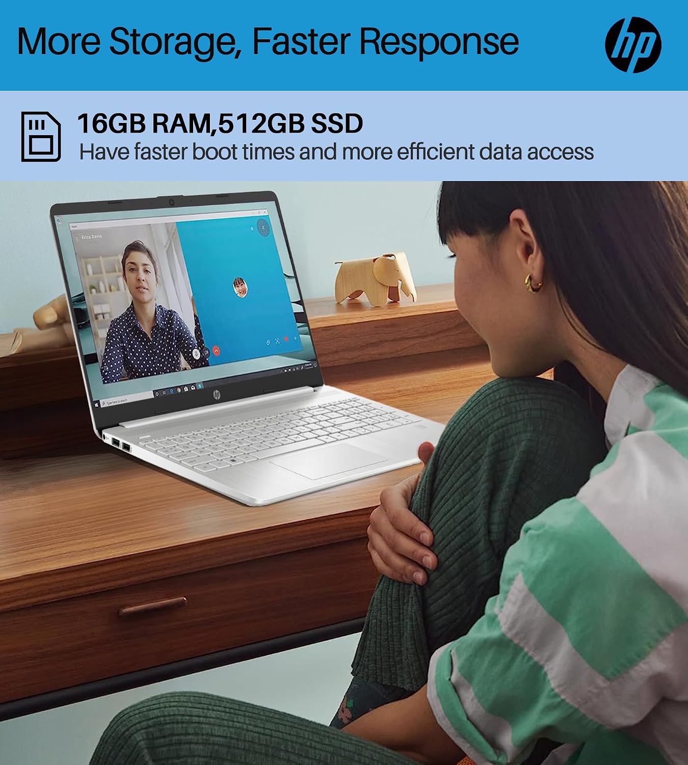 HP 15.6' Touchscreen Laptop for Work, Win 11 Pro & Microsoft Office Lifetime License, 15.6' HD Screen, 16 GB RAM, 512 GB SSD, Intel i3-1215U, Long Battery Life, Webcam, Wi-Fi, with Bonus Accessories