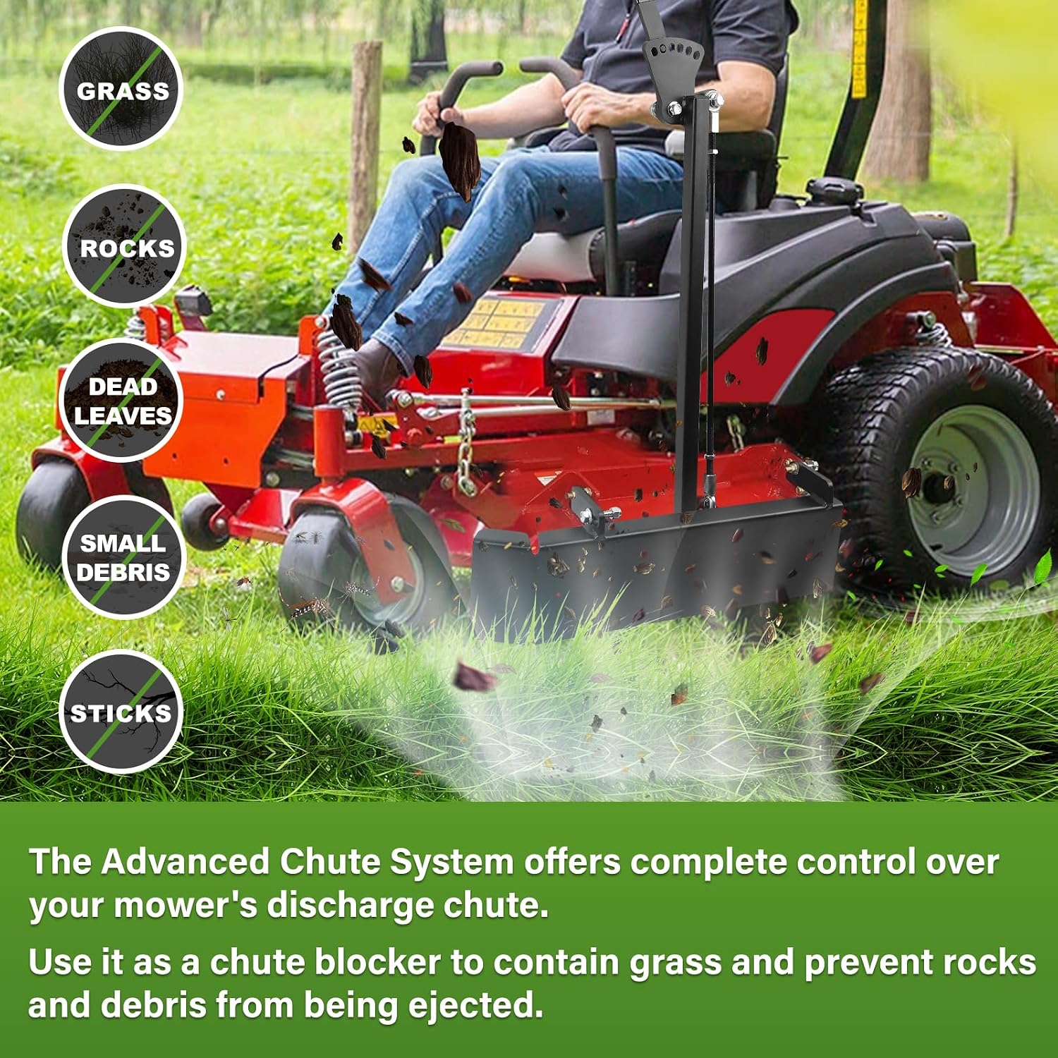 Mower Chute Blocker, Fit for Ferris IS700Z ISX800 ISX2200 ISX3300, Fit for Ferris 60' ICD Deck Mowers & Snapper PRO, Precision Grass Discharge Control