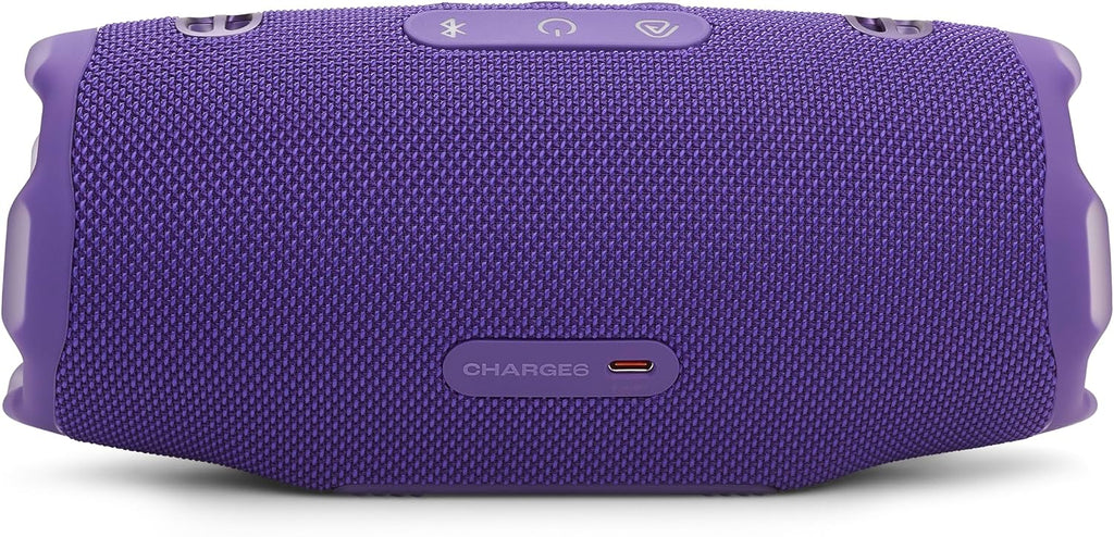 JBL Charge 6 - Portable Waterproof & Drop-Proof Bluetooth Speaker, Bold JBL Pro Sound with AI Boost, 28Hrs of Playtime, Built-in Powerbank & Comes with a Sturdy/Removable Carrying Strap (Purple)