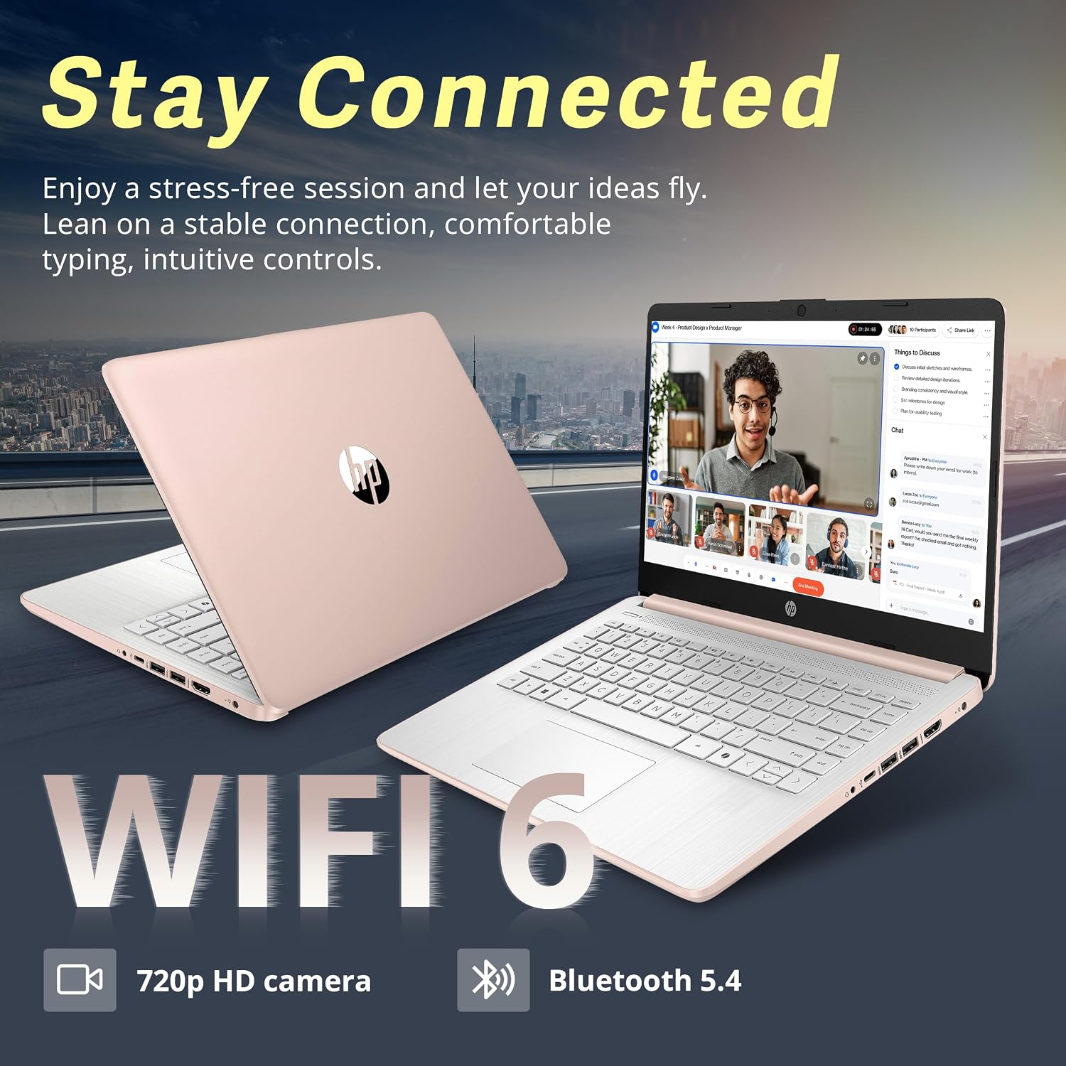 HP Stream 14' HD BrightView Laptop, Intel Celeron N150, 8GB RAM, 288GB Storage (128GB eMMC + 160GB Docking Station Set), Intel UHD Graphics, 720p Webcam, Wi-Fi, 1 Year Office 365, Win 11 S, Gold