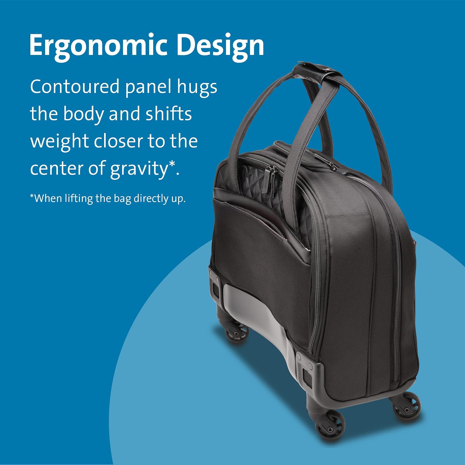 Kensington Contour 2.0 Laptop Rolling Bag, Briefcase, Laptop Spinner, Laptop Roller Bag wheeled,15.6', Water Resistant, Black (K60380WW)