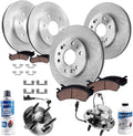 Detroit Axle - 2WD Brake Kit for Sierra Silverado Suburban 1500 Tahoe Yukon Escalade Front Wheel Bearing Hubs Brake Rotors Brake Pads Replacement : 12.99' inch Front & 13.58' inch Rear Rotor
