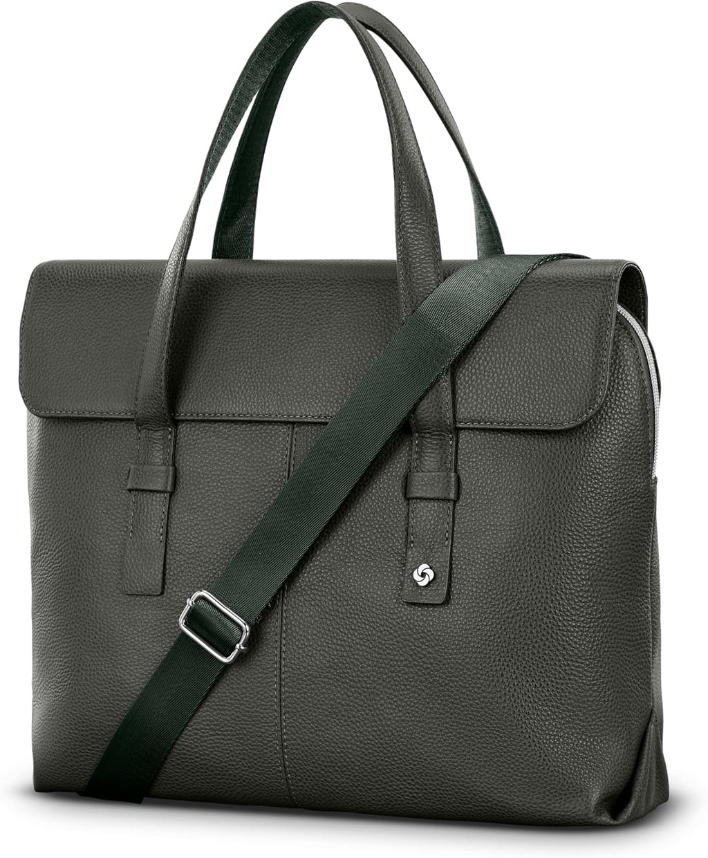 Samsonite Mobile Solution 2 Convertible Leather Briefcase, Pebbled Leather Laptop Bag with Crossbody Strap, Padded Sleeve, StackIt™ Strap & Organizational Pockets – Professional Work Tote