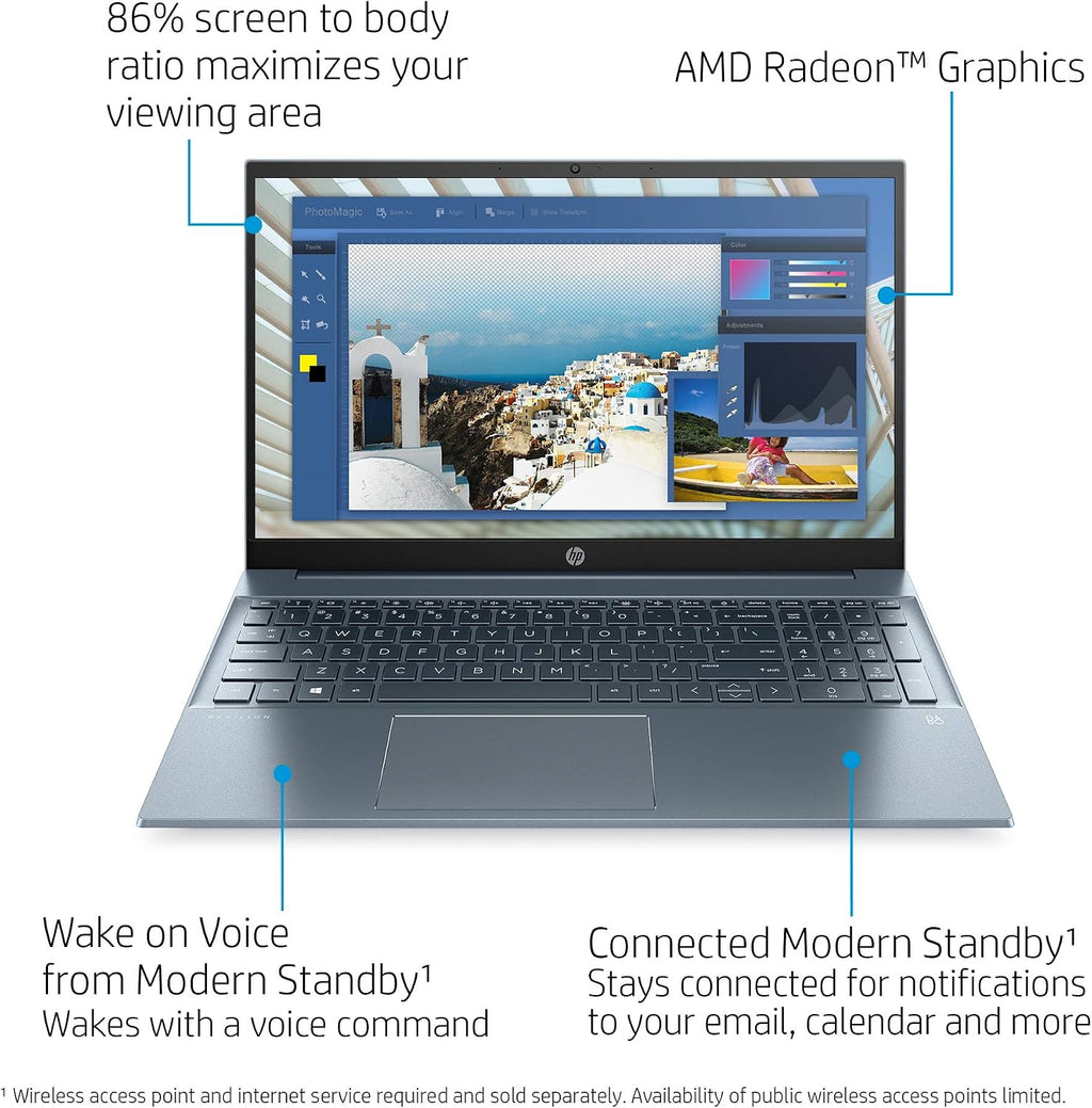 HP Pavilion 15.6' FHD 1920 x 1080 Laptop AMD Ryzen 5 5500U 8GB SDRAM 512GB SSD Windows 10 Horizon Blue