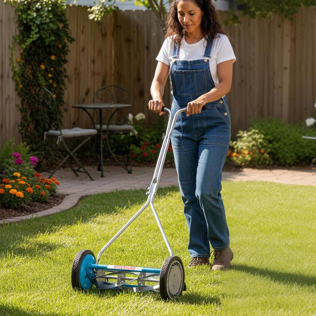 American Lawn Mower Company 2605-16 16-Inch 5-Blade Reel Push Lawn Mower, Includes Mower Cover