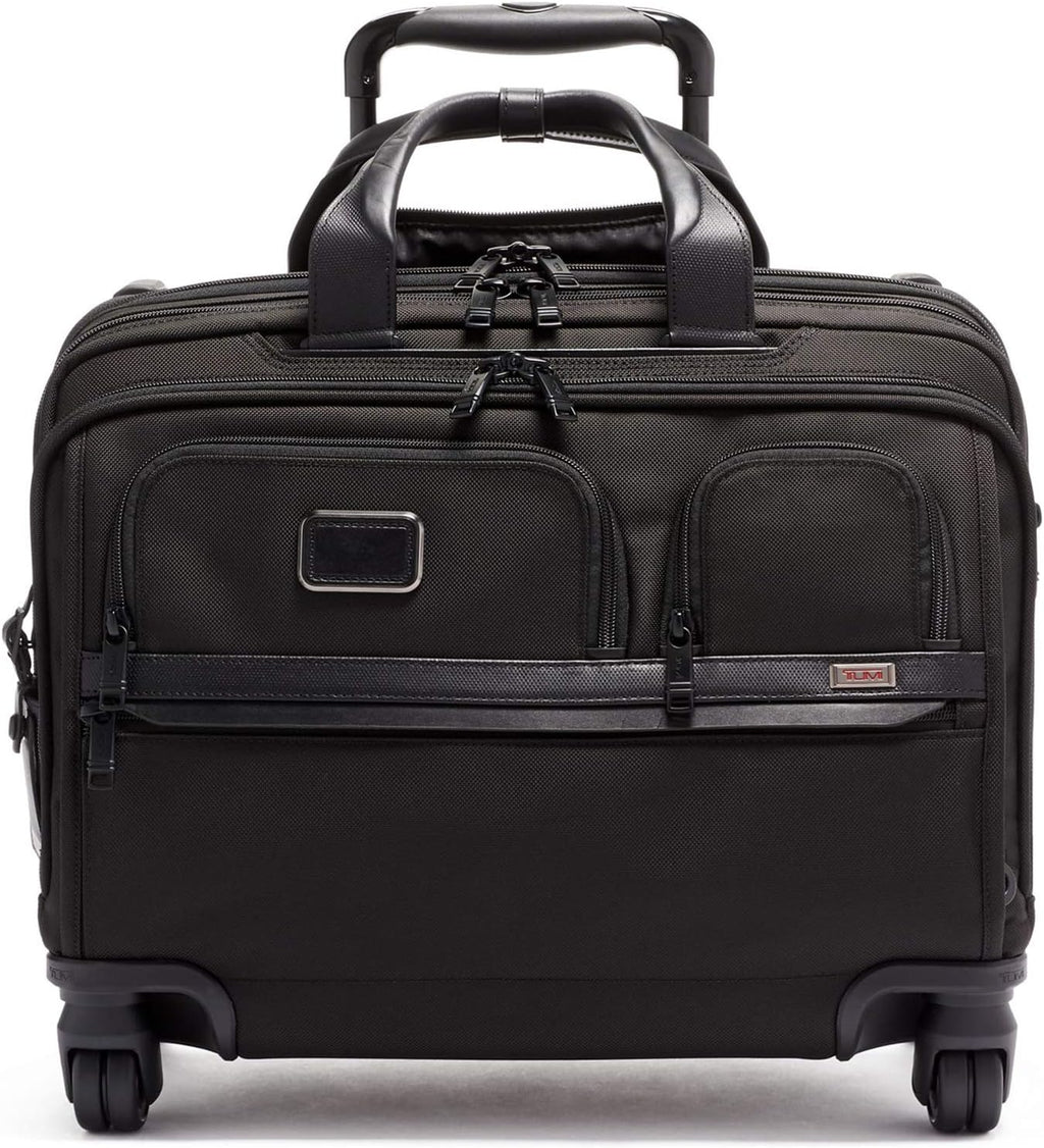 TUMI - Alpha Deluxe 4 Wheeled Laptop Case Brief - Laptop Bag with Wheels - Travel Briefcase with Expandable Design
