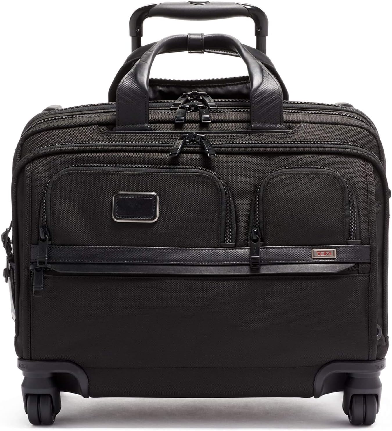 TUMI - Alpha Deluxe 4 Wheeled Laptop Case Brief - Laptop Bag with Wheels - Travel Briefcase with Expandable Design