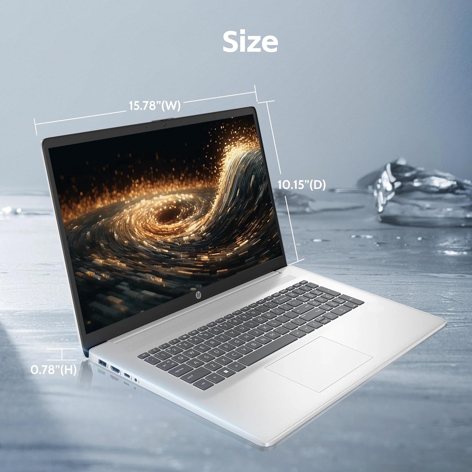 HP 17 Laptop, 17.3'' Touchscreen Display, Intel Quad-Core N200 Processor, 32GB RAM, 1TB SSD+128GB SSD, Webcam, Number Keypad, Windows 11 Home, Fatcayes Accessory, Warm Gold (Renewed)