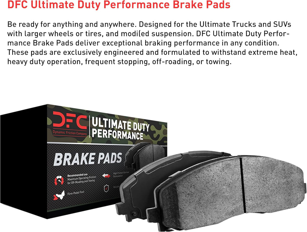 Dynamic Friction Company Front and Rear Brake Kit Fits 2010-2015 Chevrolet Camaro SS| Ultimate Duty Performance Brake Pads and Blank Brake Rotors| 14.0' Front & 14.4' Rear