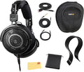 Audio-Technica ATH-R50X Professional Open-Back Reference Headphones - Black Bundle with Case, Stand, Cable, and Austin Bazaar Polishing Cloth