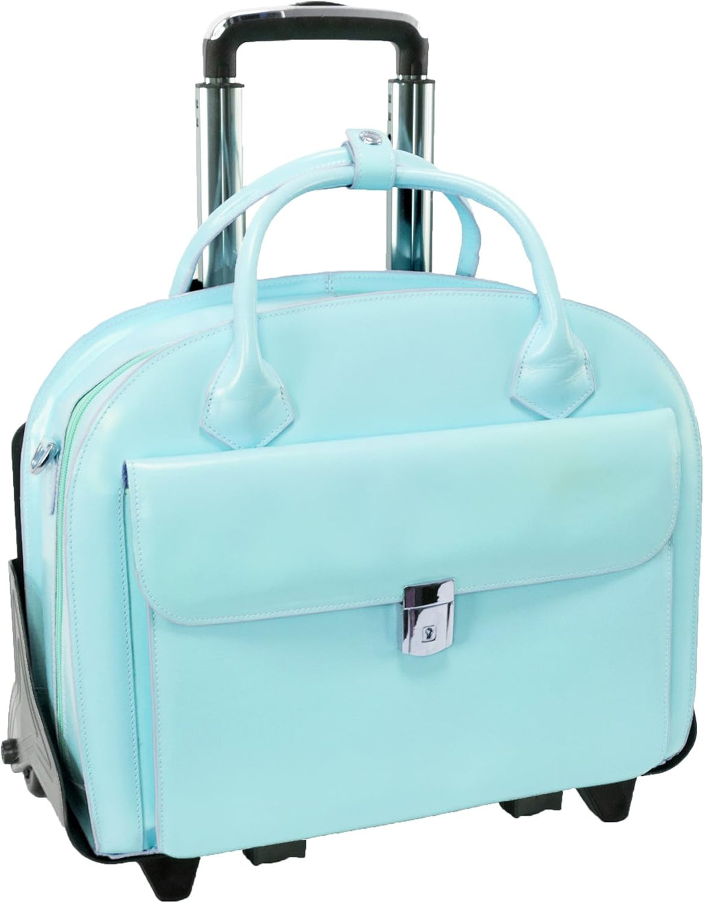 McKleinUSA Glen Ellyn 94368 Blue Leather Detachable-Wheeled Women's Case
