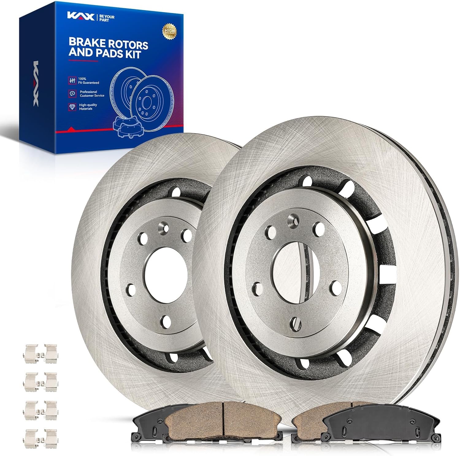 KAX Front Brake Kit for Ford, Lincoln - Explorer, Police Interceptor Utility, Flex, MKS, Police Interceptor Sedan, Taurus, MKT, Special Service Police Sedan, 13.86inch Brake Rotors Pads Kit