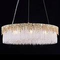 D23.6 Round Crystal Chandelier, Modern Gold Crystal Chandeliers for Dining Room, 10-Light Height Adjustable Chandelier for Living Room Bedroom Entryway Kitchen Island