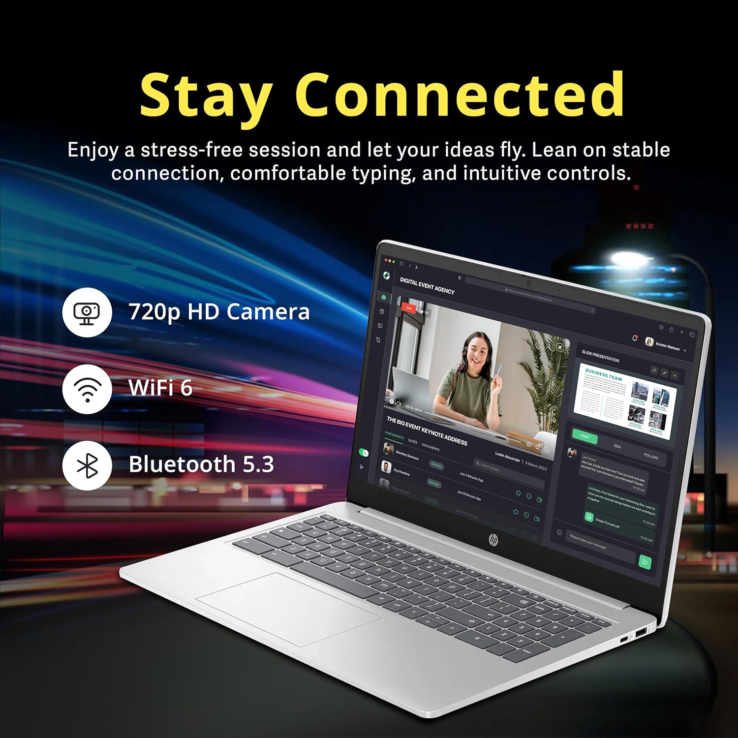HP 15.6' HD Anti-Glare Chromebook Laptop, Intel Pentium N200, 8GB LPDDR5, 64GB eMMC, Intel UHD Graphics, Num Pad, 720p Camera, Wi-Fi 6, Chrome OS, Silver (Renewed)