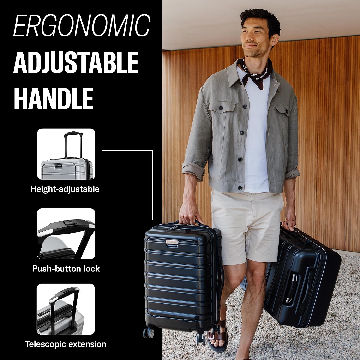 Samsonite Omni 2 PRO Hardside Expandable Luggage with Spinners, Arctic Silver, Carry-on
