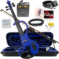 Electric Violin Bunnel Edge Outfit 4/4 Full Size (Clear) (BLUE) — With Carrying Case and Accessories Included - Headphone Jack - Piezo Ceramic Pick-up from Kennedy Violins