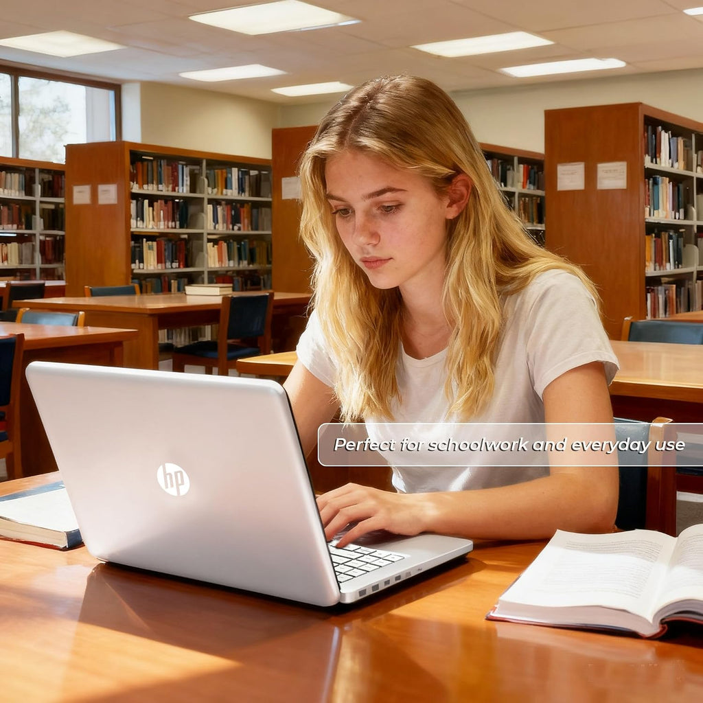 HP 14″ Rose Gold Lightweight Laptop • Microsoft 365 & Copilot AI • Intel 4-Core N150 CPU • 4GB RAM Memory & 128GB SSD + 1TB Cloud Storag • Windows 11 • Portable Student Laptop