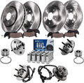 Detroit Axle - Wheel Bearing Hubs Brake Kit for 2002-2005 Ford Explorer Mercury Mountaineer 2003 2004, Front Rear Disc Brake Rotors Ceramic Brakes Pads Wheel Bearing Hubs Wheel Lug Nuts Replacement