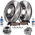 Detroit Axle - Front Brake Kit for 2016-2019 Hyundai Sonata 2017-2020 Kia Optima, 2018 Disc Brake Rotors Ceramic Brake Pads Wheel Bearing Hubs Replacement : 12.60'' inch Rotors