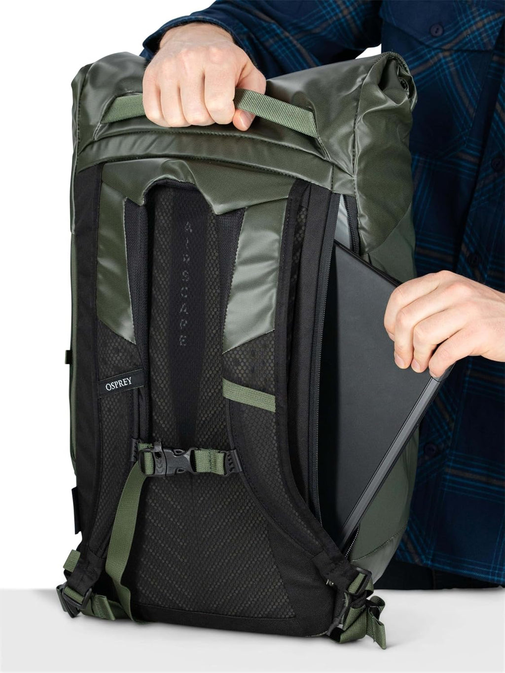 Osprey Transporter Roll Top Laptop Backpack, Tan Concrete