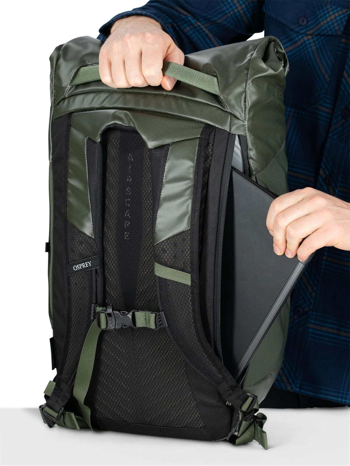 Osprey Transporter Roll Top Laptop Backpack, Tan Concrete