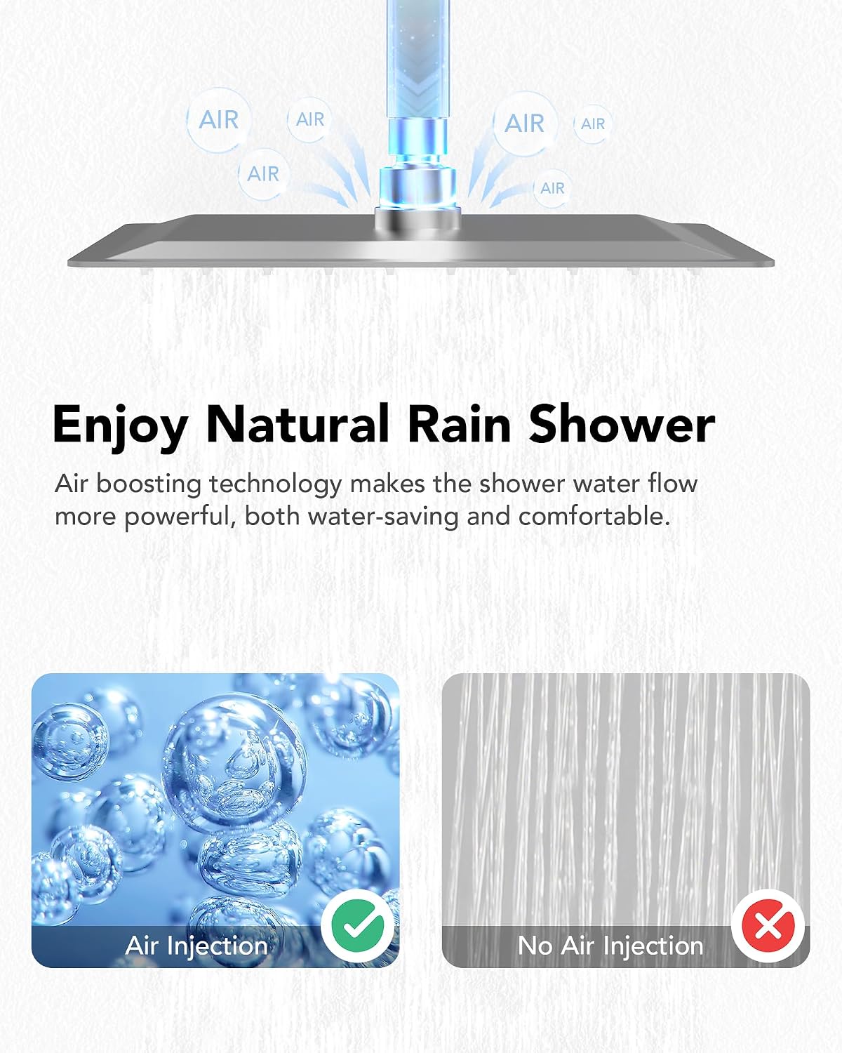 Dual Shower Heads Shower System: Aposhion Thermostatic Shower System - 16' & 6' Rainfall Shower Heads with Handheld Sprayer & 6 Body Massage Jets, Bathroom Shower Faucet Set with Valve, Brushed Nickel