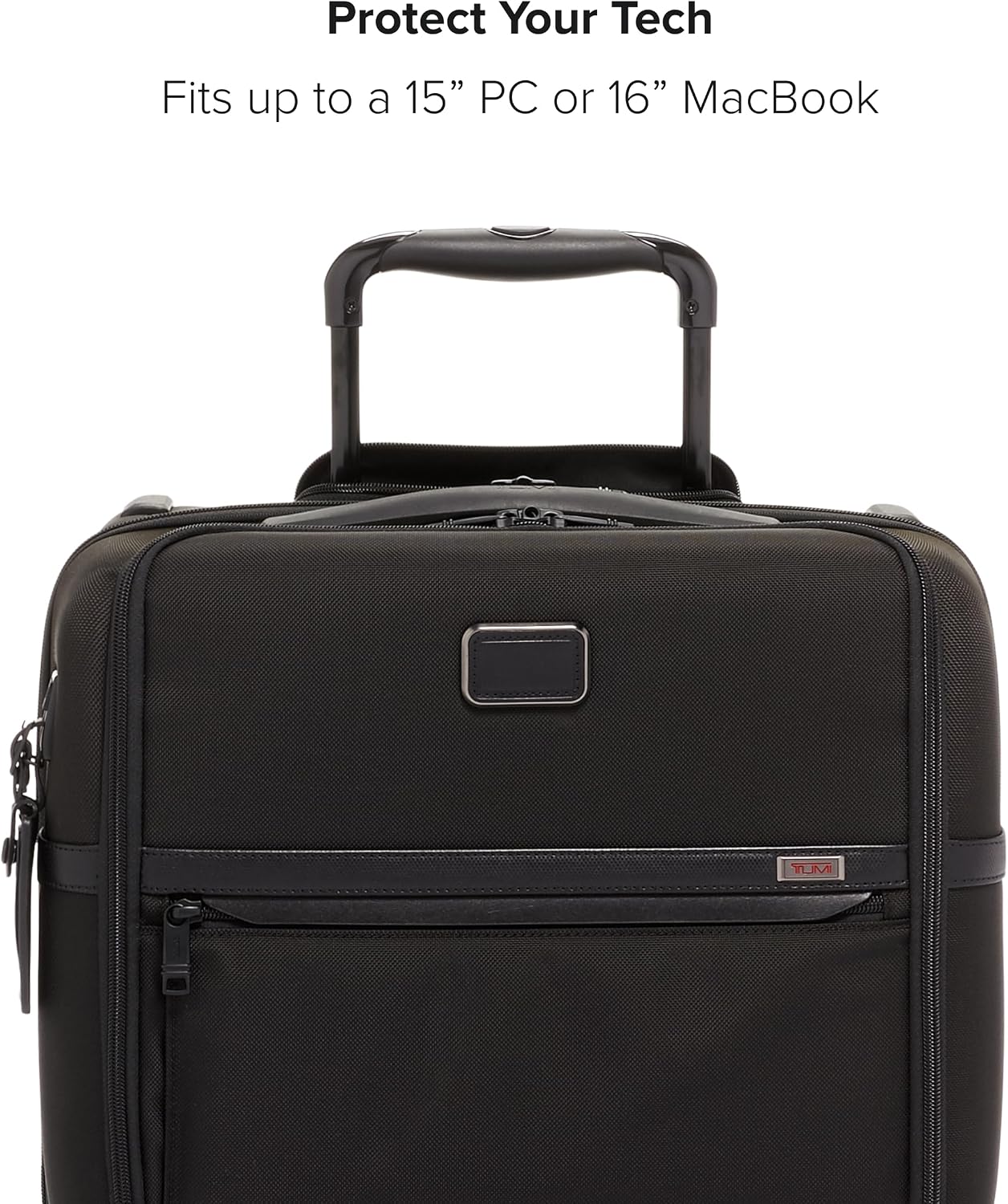 TUMI - Alpha Compact 4 Wheeled Brief - Rolling Carry On Briefcase. Laptop Bag for Commuting and Travel - Black