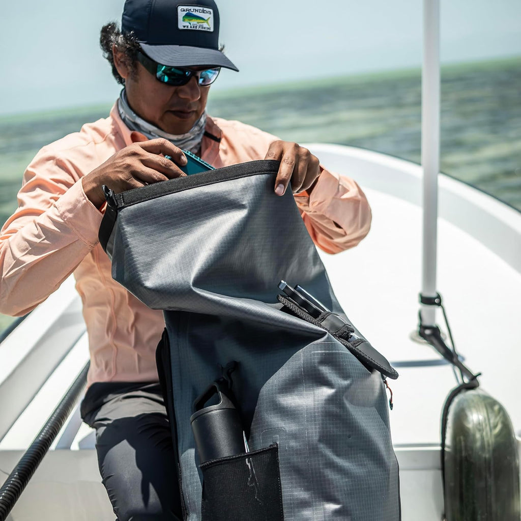 Grundéns Wayward Roll Top Backpack | Waterproof, 38L, Deep Depths