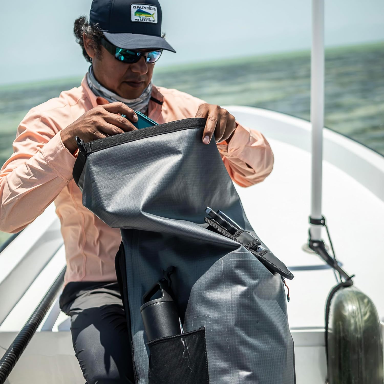 Grundéns Wayward Roll Top Backpack | Waterproof, 38L, Deep Depths