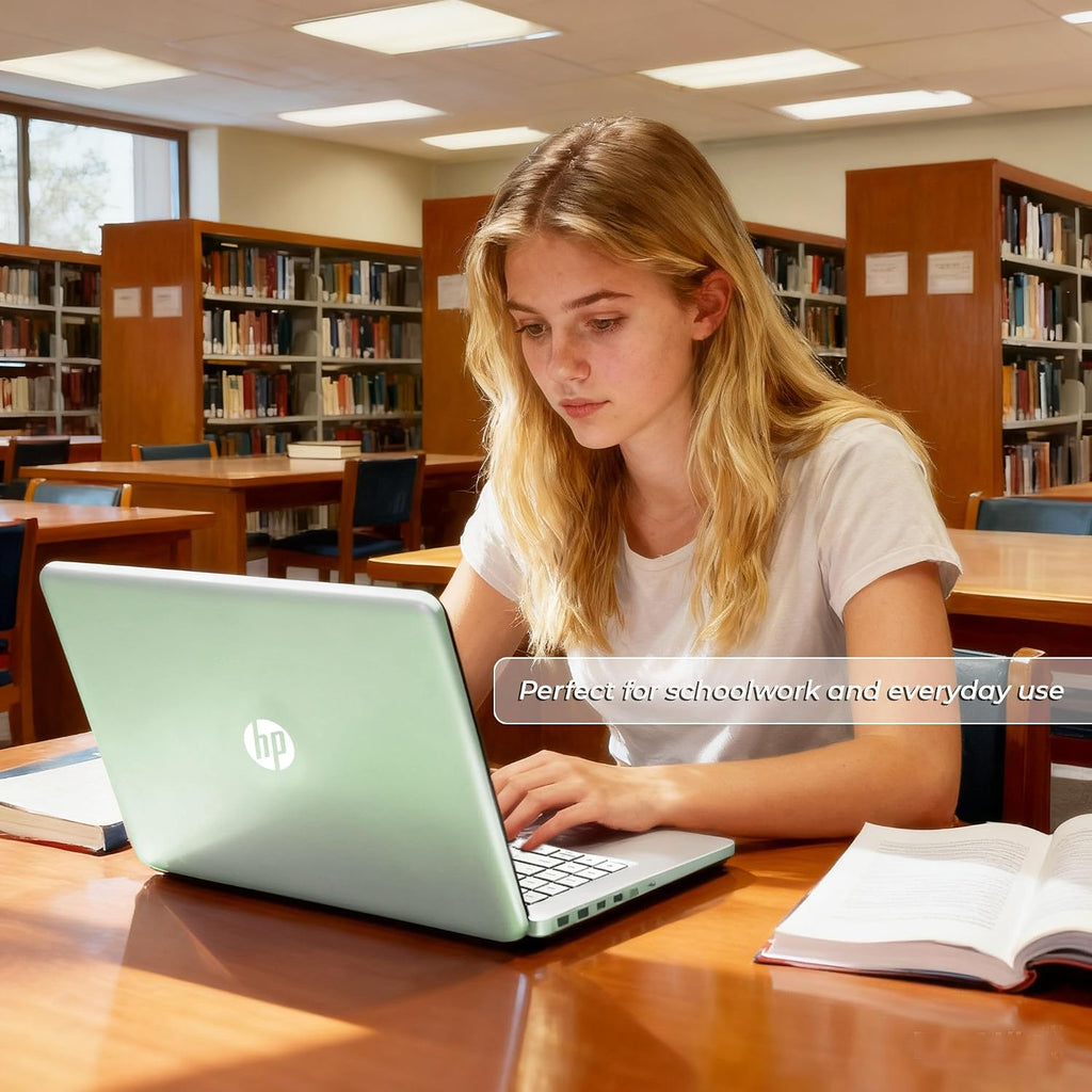 HP Willow Green Ultrabook Laptop with Copilot AI • 2026 Edition • Latest Intel 4-Core N150 CPU • 4GB RAM • 128GB SSD + 1TB Cloud Storage • Microsoft 365 • Windows 11 • Portable Student Laptop