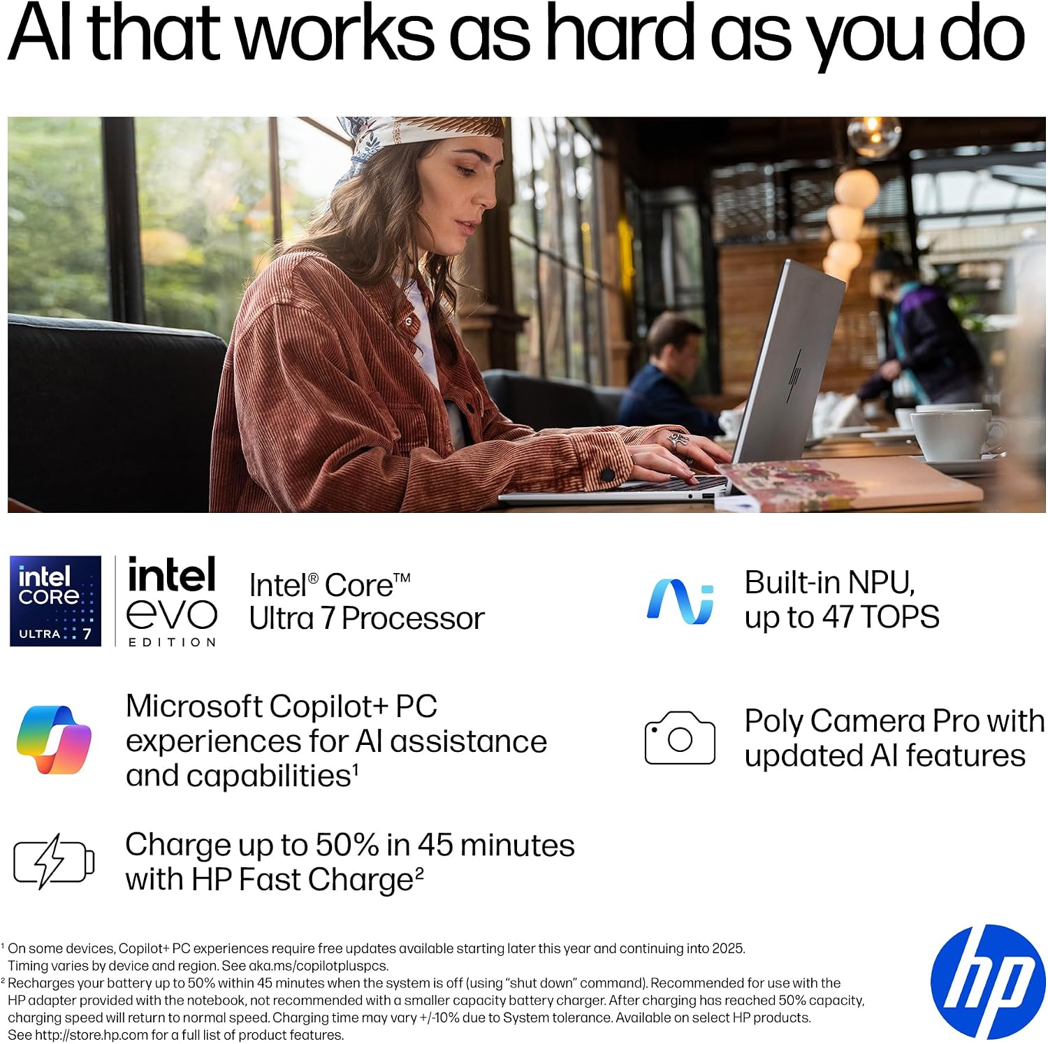 HP OmniBook 7 Flip 16' 2-in-1 Copilot+ AI PC Laptop, 3K OLED Touch, Intel Evo Platform 8-Core Ultra 7 258V(>Ultra 9 185H), WiFi 7, Backlit KB, W Pen & 128GB PSD, Win11 Home(32GB|1TB SSD)