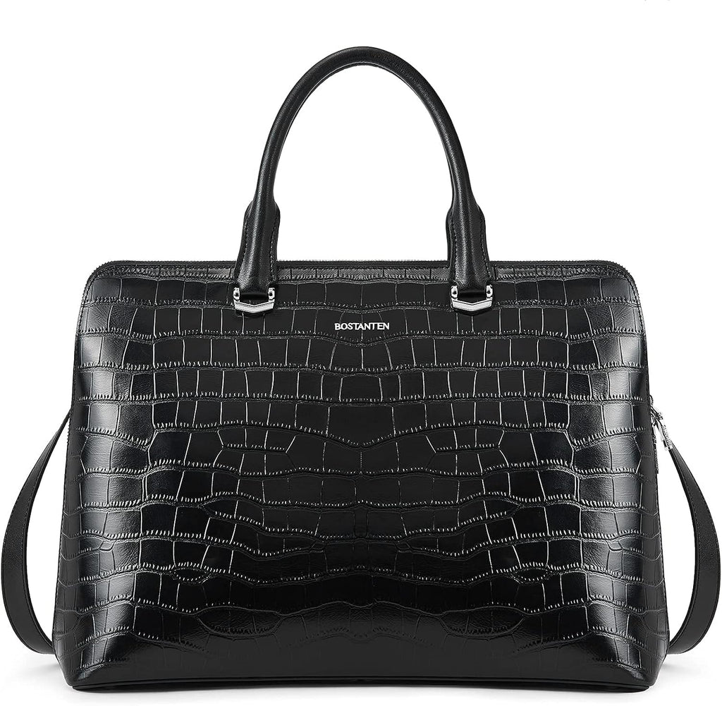 BOSTANTEN Briefcase for Women Leather 15.6 inch Laptop Shoulder Bag Office Work Crossbody Handbag