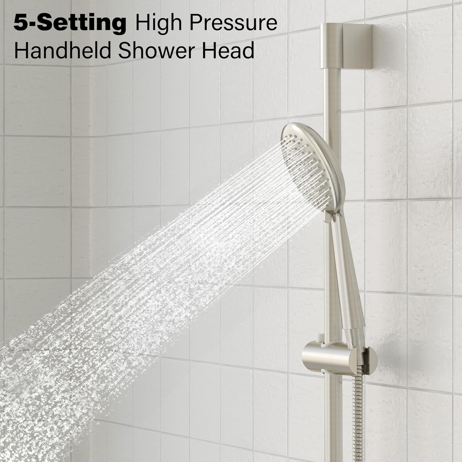 Gabrylly Shower System, High Pressure 12' Rain Shower Head with Handheld Shower, Wall Mounted Slide Bar Shower Faucet Set Complete, Shower Combo Set with Shower Valve,Brushed Nickel