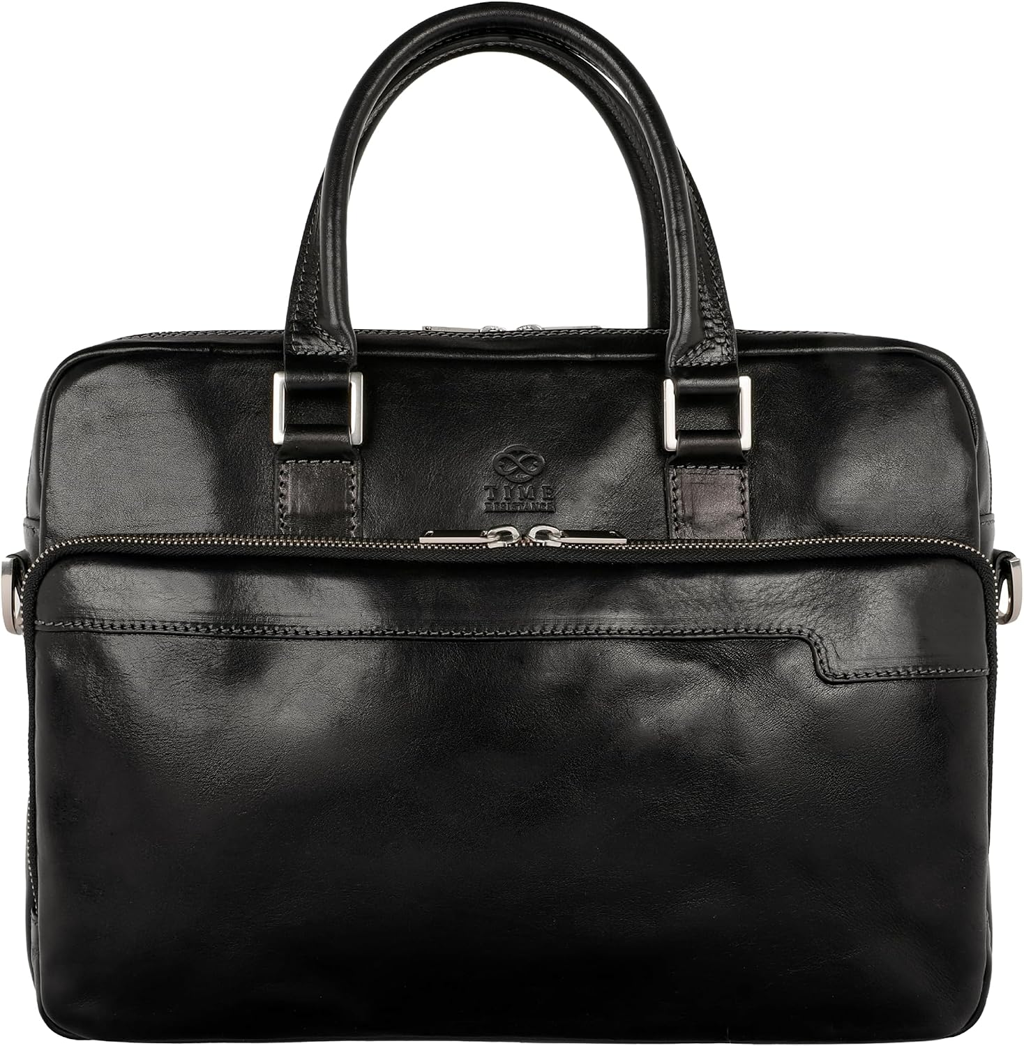 Time Resistance Leather Briefcase - Italian Handmade Leather Laptop Bag - Briefcase for Men and Women - Computer Bag