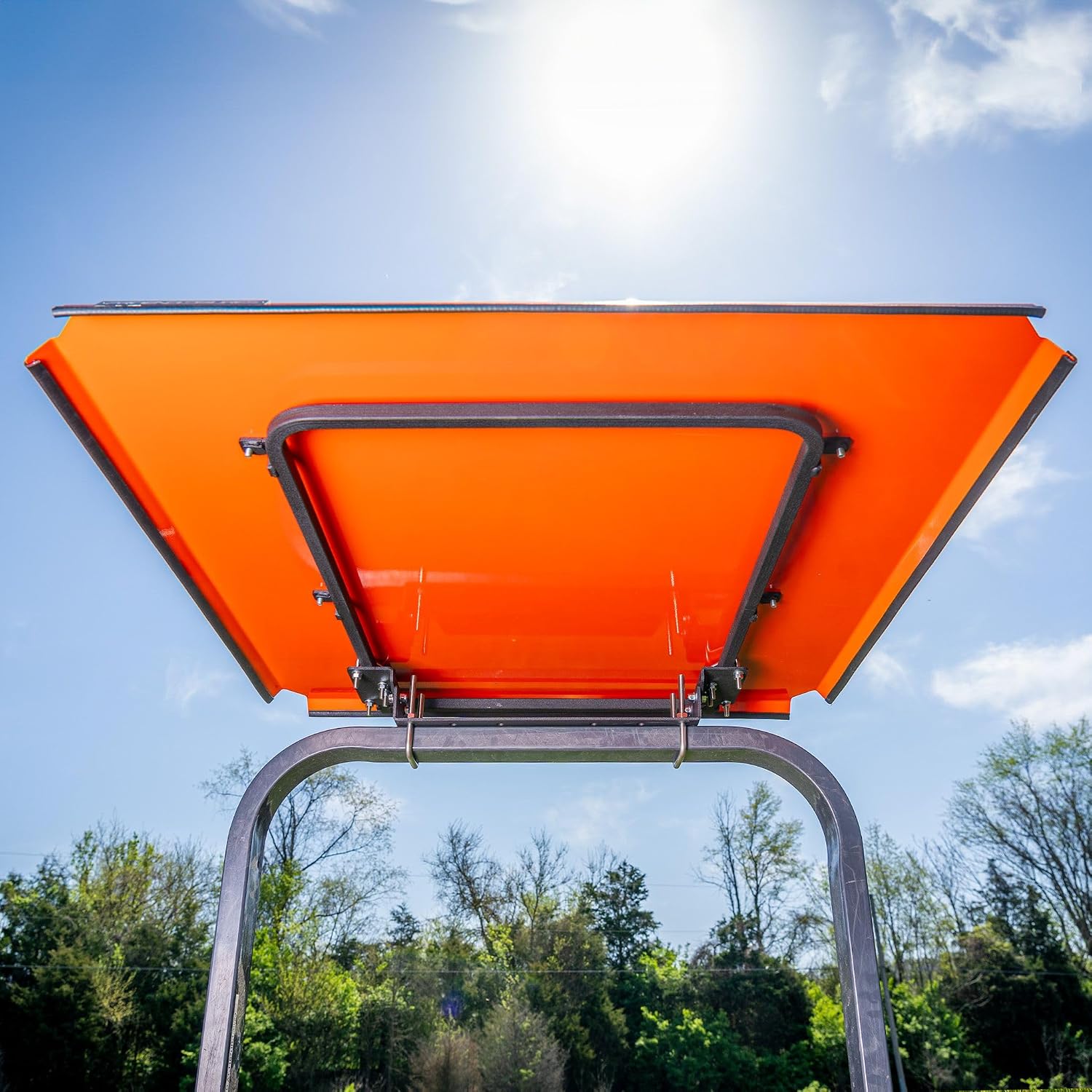Universal Zero Turn Mower Canopy | ROPS 1.5'-3' | Robust Steel | Orange | Easy Install
