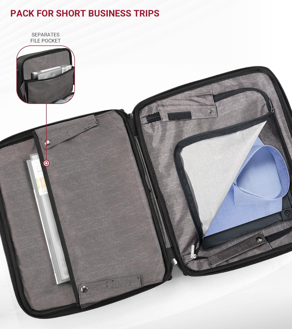 star cloud Rigid Frame Rolling Laptop Bag on Wheels, Rolling Briefcase with USB & Type-C Charging Port,Water Resistant Rolling Computer Bag for 17.3 Inch Laptop, Work Travel and Business