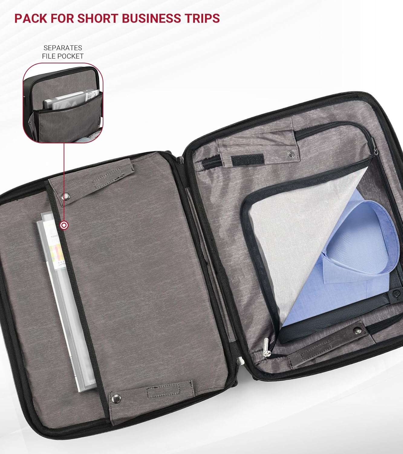 star cloud Rigid Frame Rolling Laptop Bag on Wheels, Rolling Briefcase with USB & Type-C Charging Port,Water Resistant Rolling Computer Bag for 17.3 Inch Laptop, Work Travel and Business