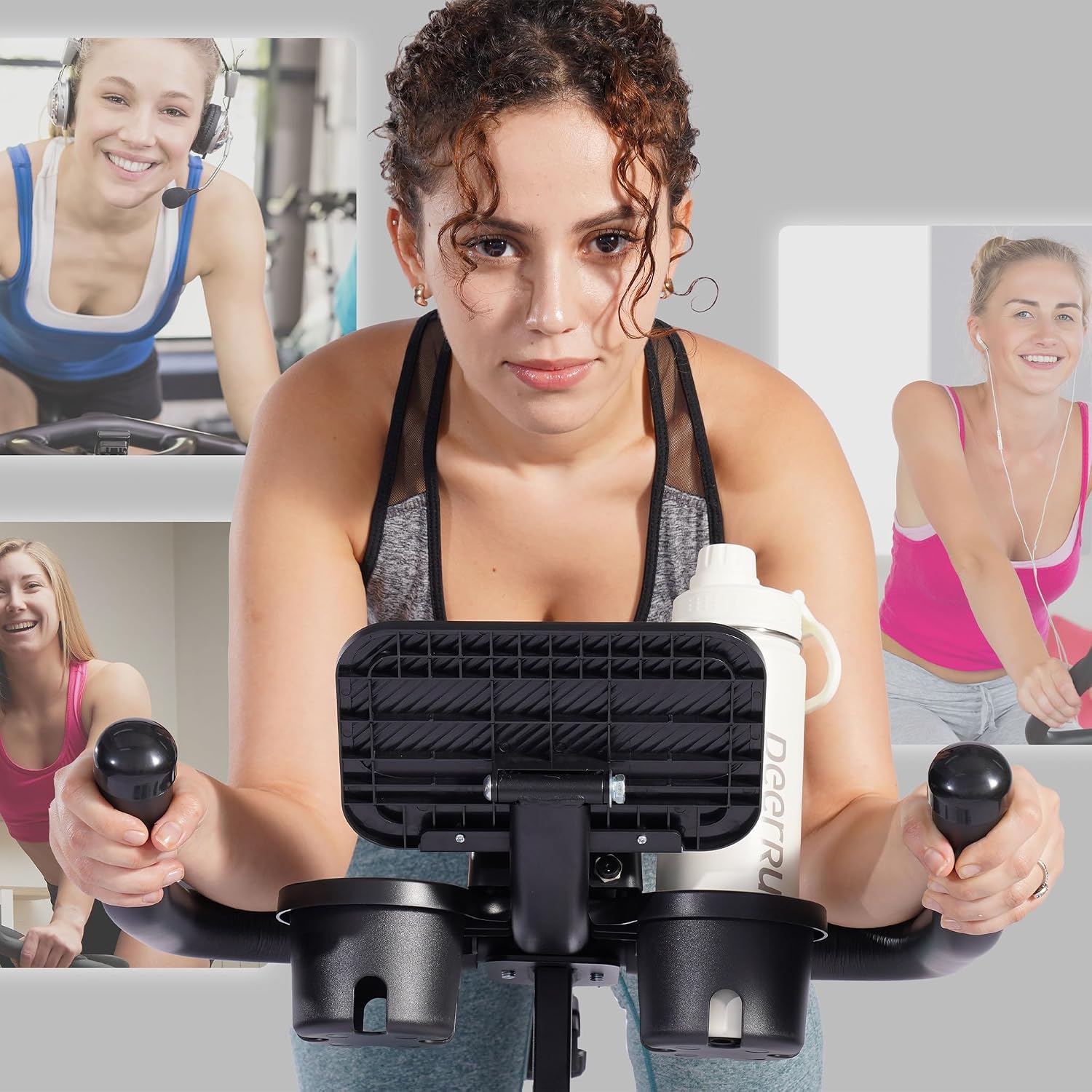 DeerRun Exercise Bike, Indoor Cycling Bike with Adjustable Magnetic Resistance, Low-Noise Belt Drive Stationary Bike for Home Cardio, 300 lb Capacity, Device Mount & LCD Monitor