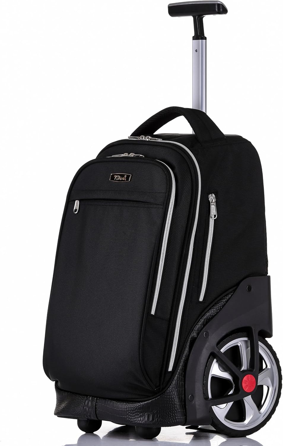 NEW TILAMI 19 inch Rolling Backpack Teens Rolling Backpack Cute Wheeled Laptop Backpack Bookbag Roller Travel Bag College, Black