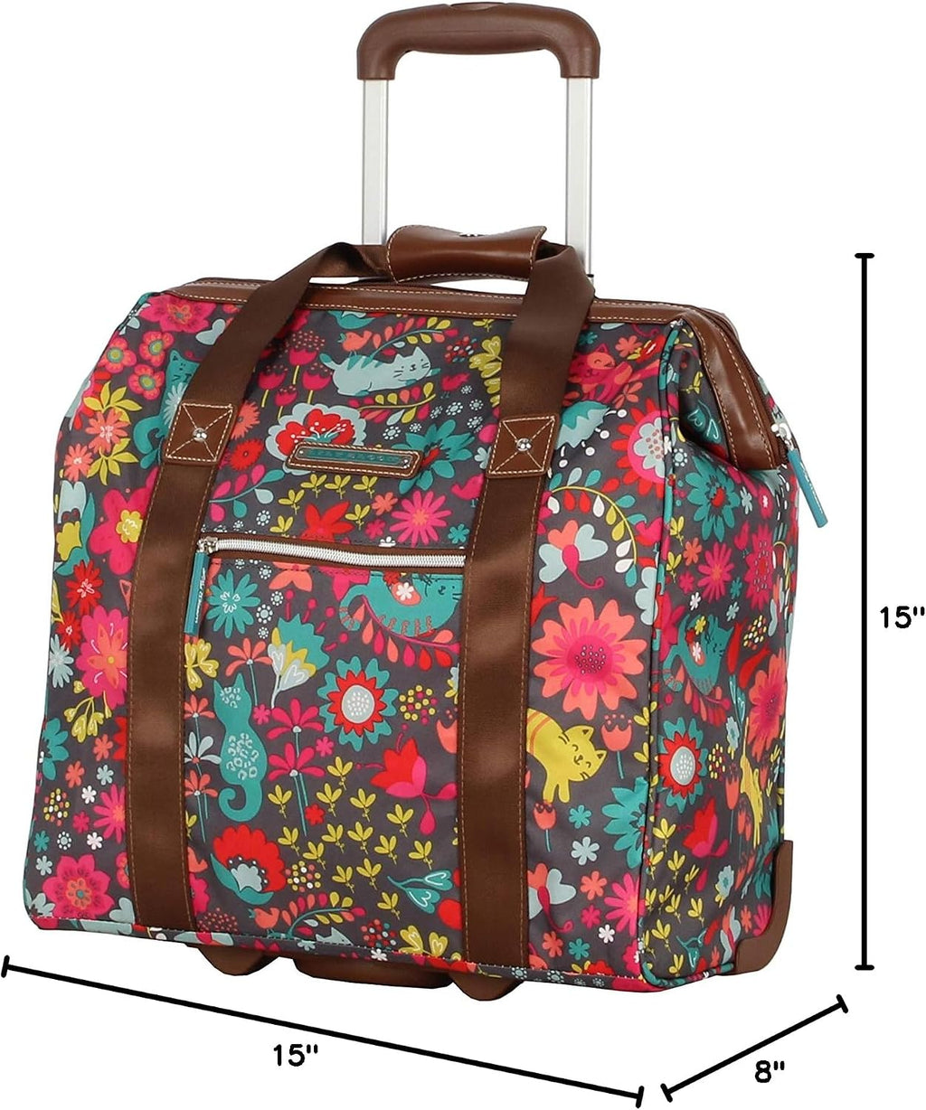Lily Bloom Design Pattern Carry on Bag Wheeled Cabin Tote (Playful Gray)