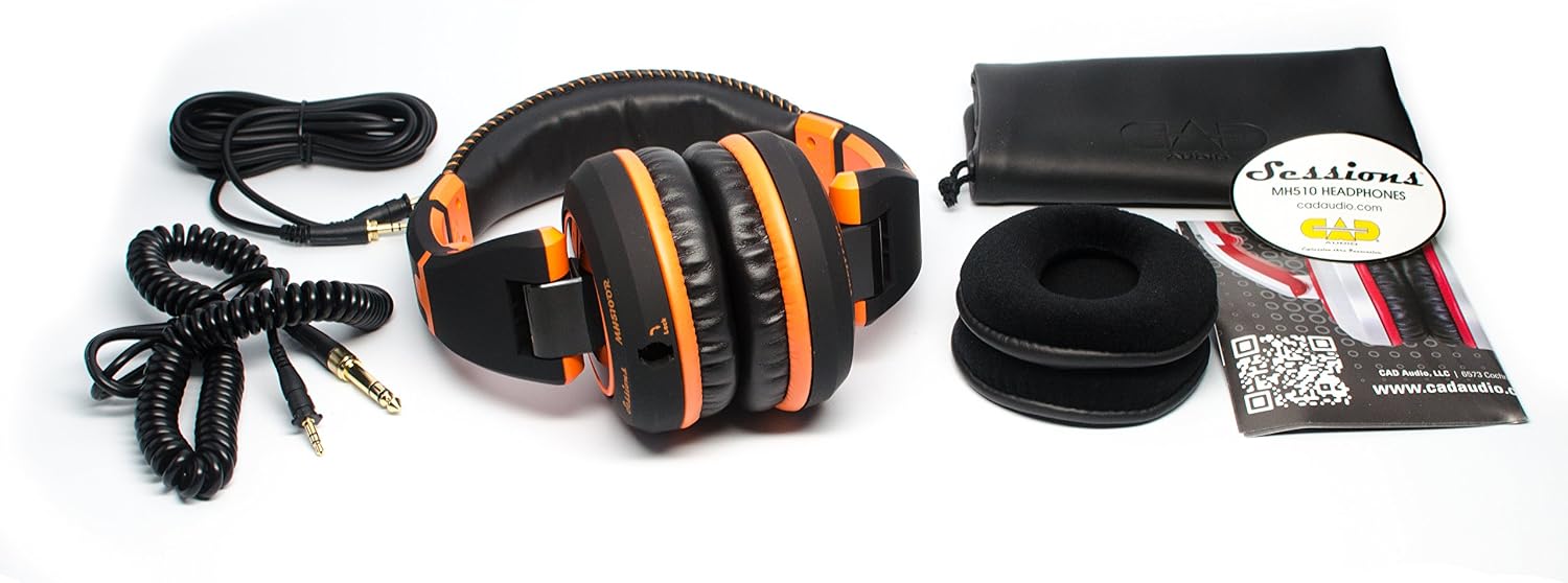 CAD Audio Sessions MH510OR Closed-Back Headphones, Black/Orange