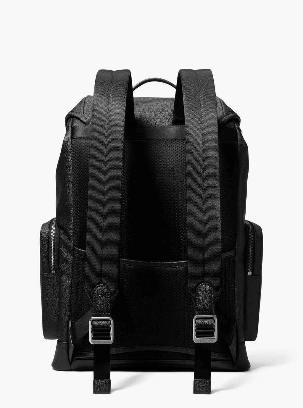 Michael Kors Men's City Buckle Backpack, Gunmetal-Hardware/Signature/Black